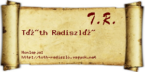 Tóth Radiszló névjegykártya